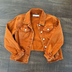 Anthropologie Burnt Orange Denim Jacket